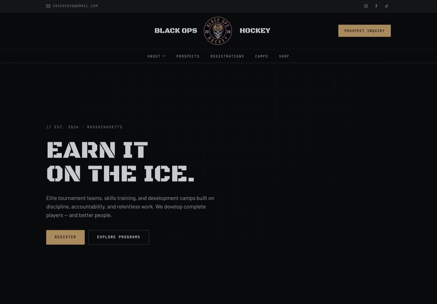 Black Ops Hockey website