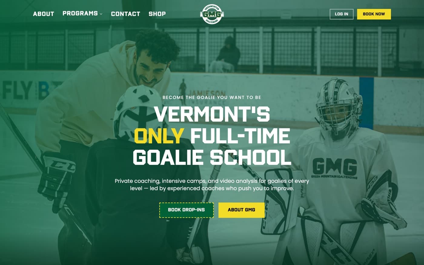 Green Mountain Goaltending website